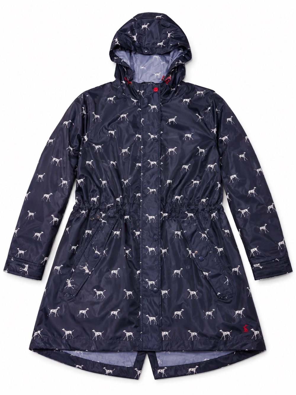 Joules Right as Rain Nordstrom Navy Dalmatian Hooded Raincoat Women’s US 14
